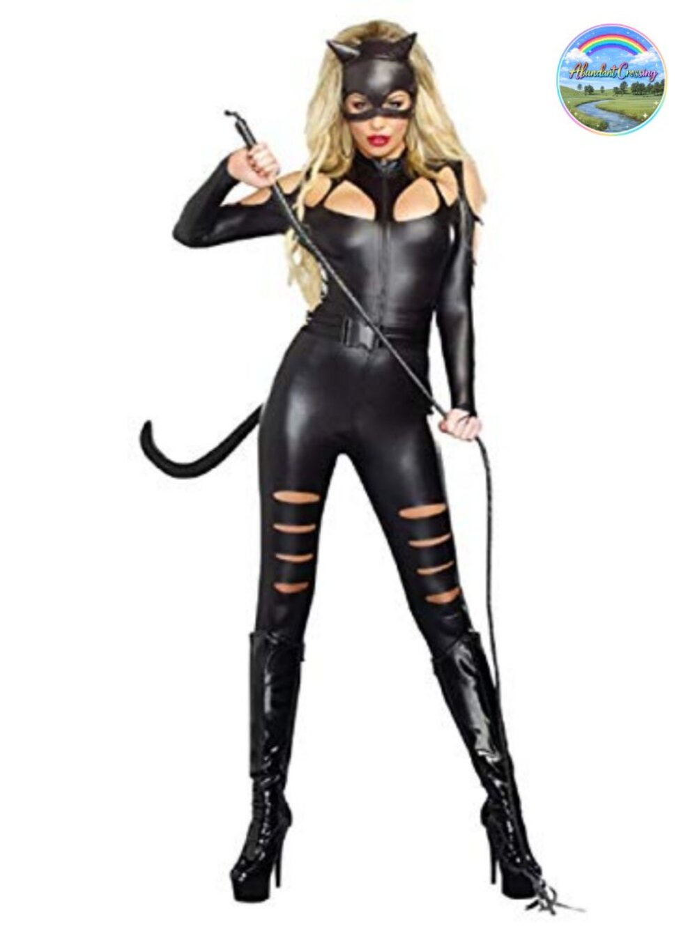 Dreamgirl Cat Fight Sexy Jumpsuit Costume Belt Headpiece Mask